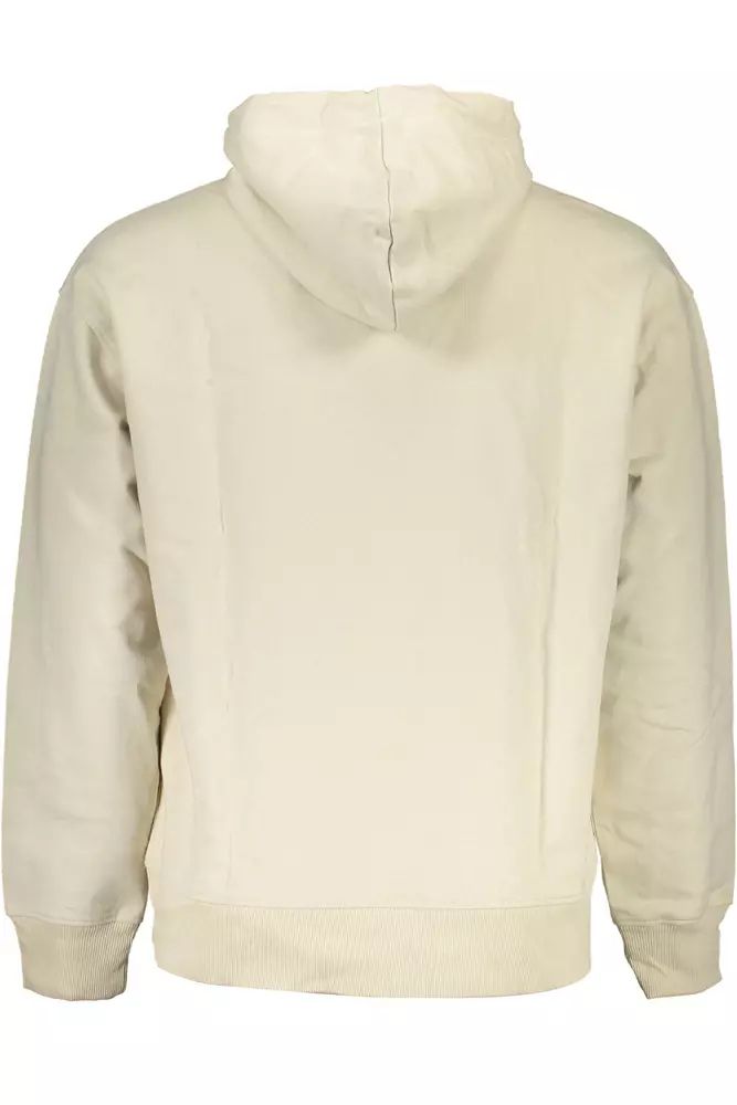 Calvin Klein Beige Long-Sleeved Hooded Sweatshirt