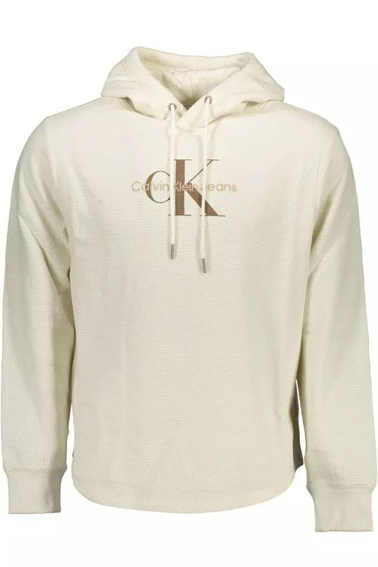 Calvin Klein Elegant White Hooded Sweater