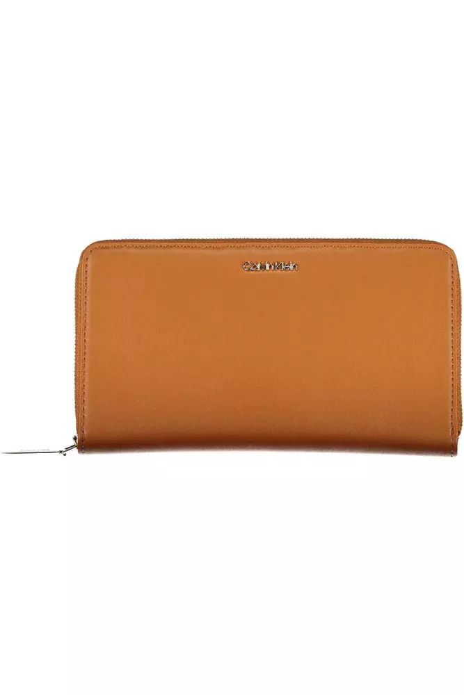 Calvin Klein Elegant Brown Polyethylene Wallet with RFID Lock