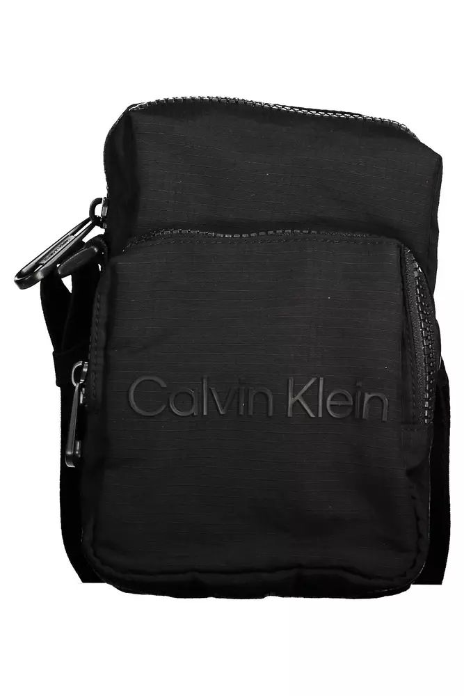 Calvin Klein Sleek Black Shoulder Bag for the Modern Man