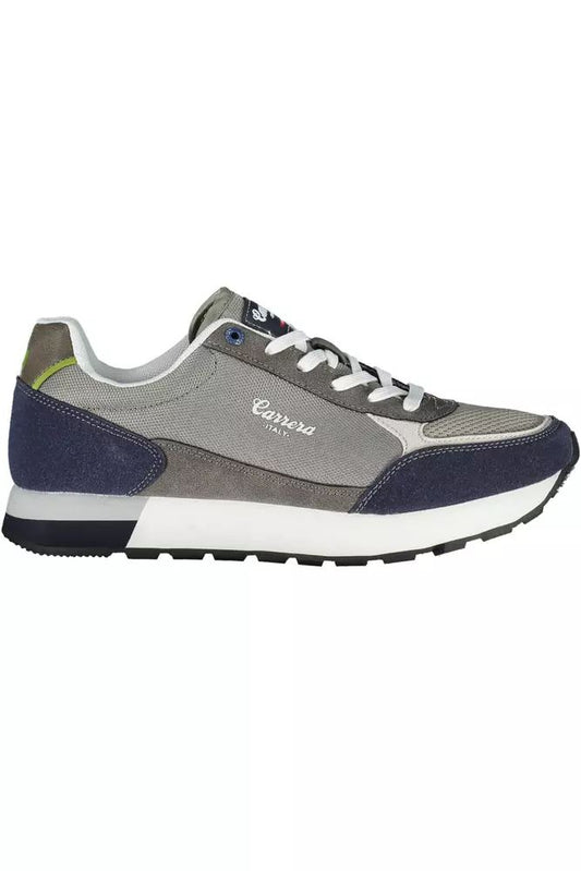 Carrera Sleek Gray Sneakers with Eco-Leather Accents