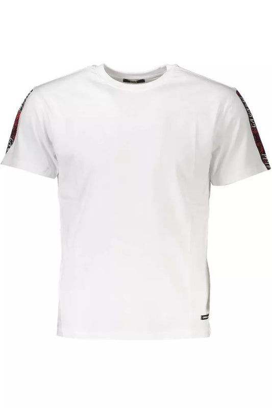 Cavalli Class Elegant White Cotton Tee with Designer Print