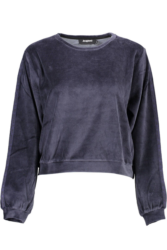 Desigual Chic Blue Long-Sleeved Round Neck Top