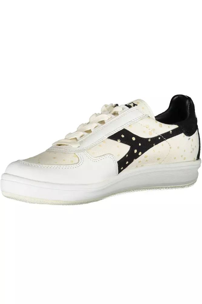 Diadora Elegant White Lace-Up Sneakers with Logo Accent