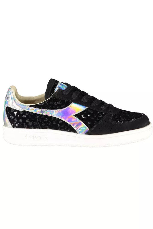 Diadora Chic Black Lace-Up Sneakers with Contrasting Details