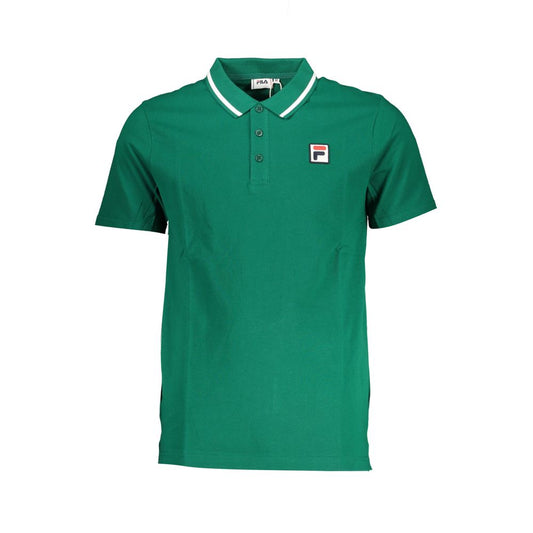 Fila Classic Green Cotton Polo with Contrast Details