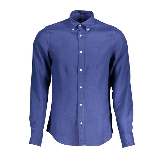 Gant Elegant Slim Blue Linen Shirt