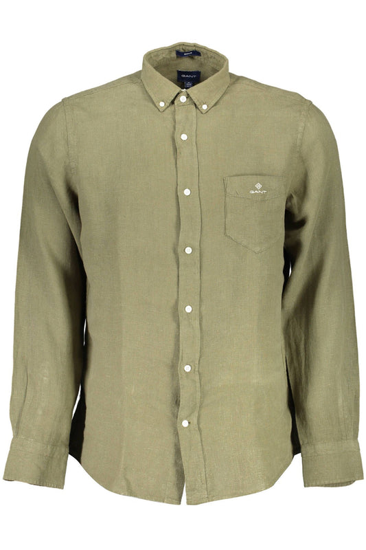 Gant Summer Green Linen Short Sleeve Shirt