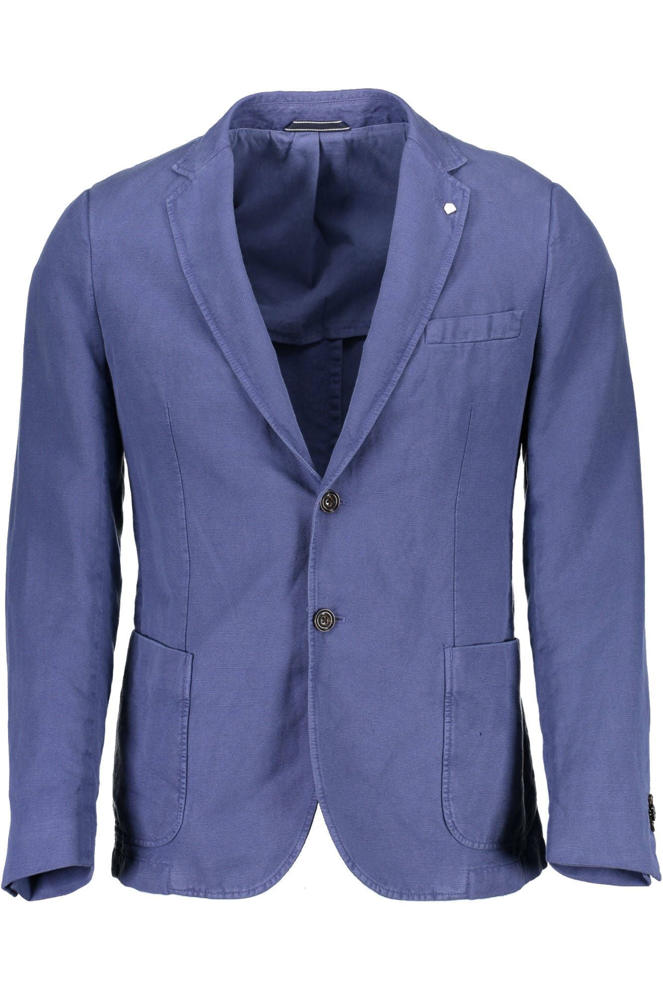 Gant Elegant Blue Cotton-Linen Blend Jacket