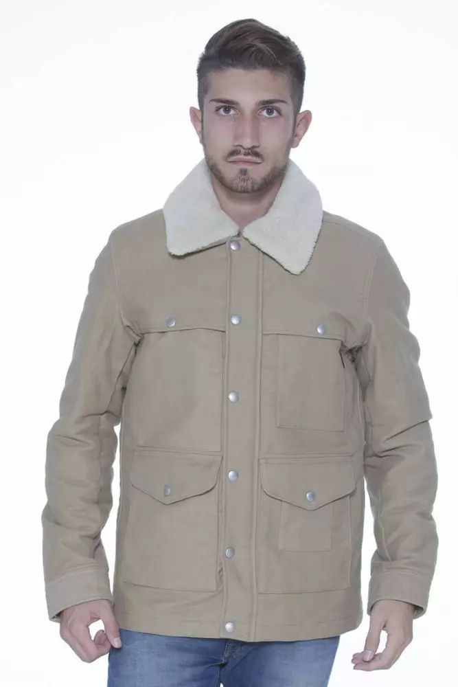 Gant Beige Long-Sleeve Cotton Jacket with Pockets