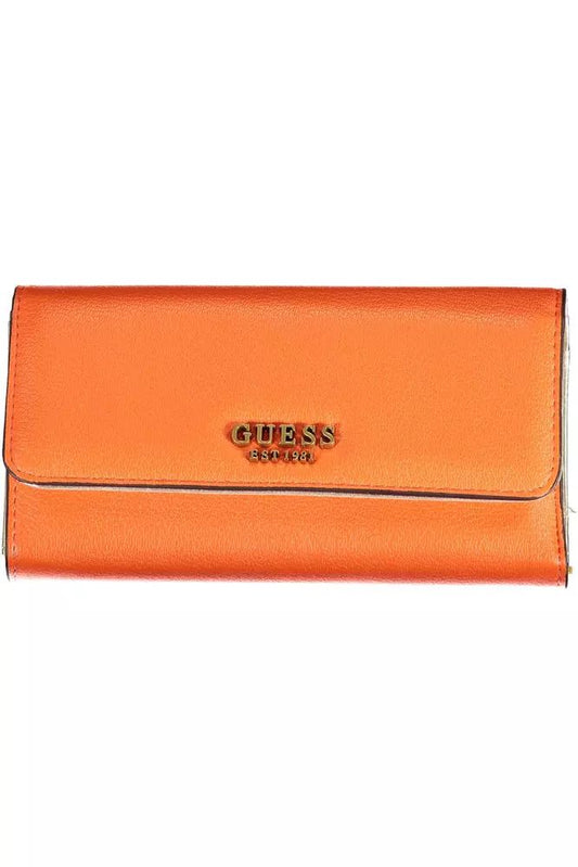 Guess Jeans Chic Orange Wallet with Contrasting Details