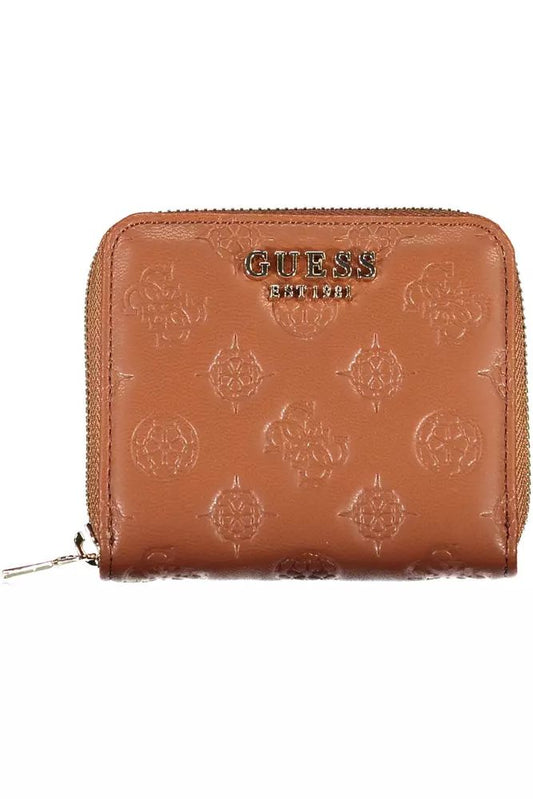 Guess Jeans Chic Brown Contrasting Detail Wallet