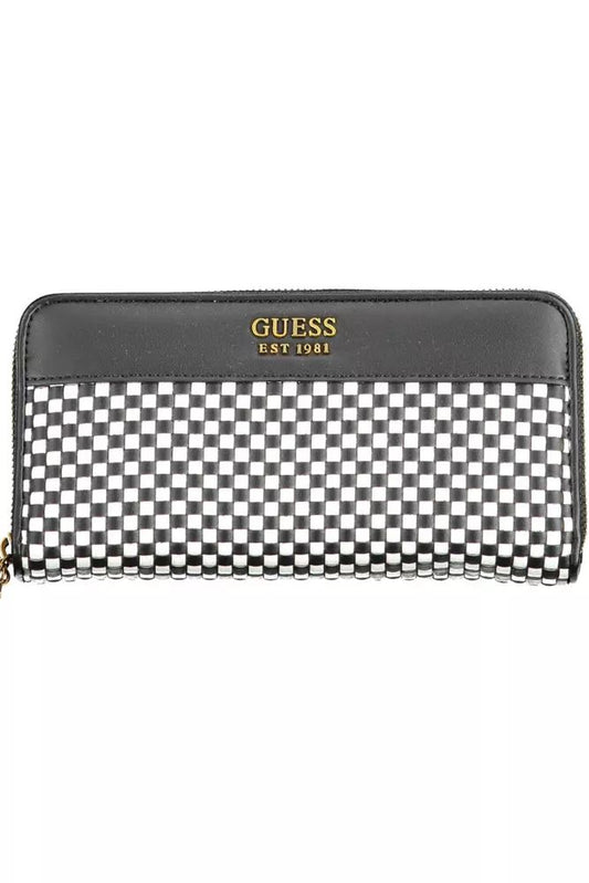 Guess Jeans Sleek Black Polyethylene Wallet with Contrasting Details