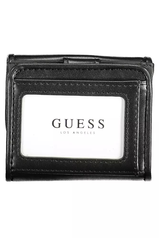 Guess Jeans Sleek Black Polyethylene Dual-Compartment Wallet