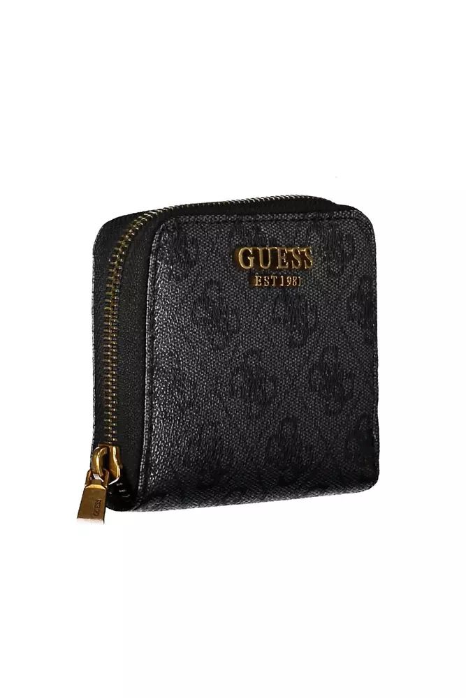 Guess Jeans Elegant Black Polyethylene Wallet with Logo Detail