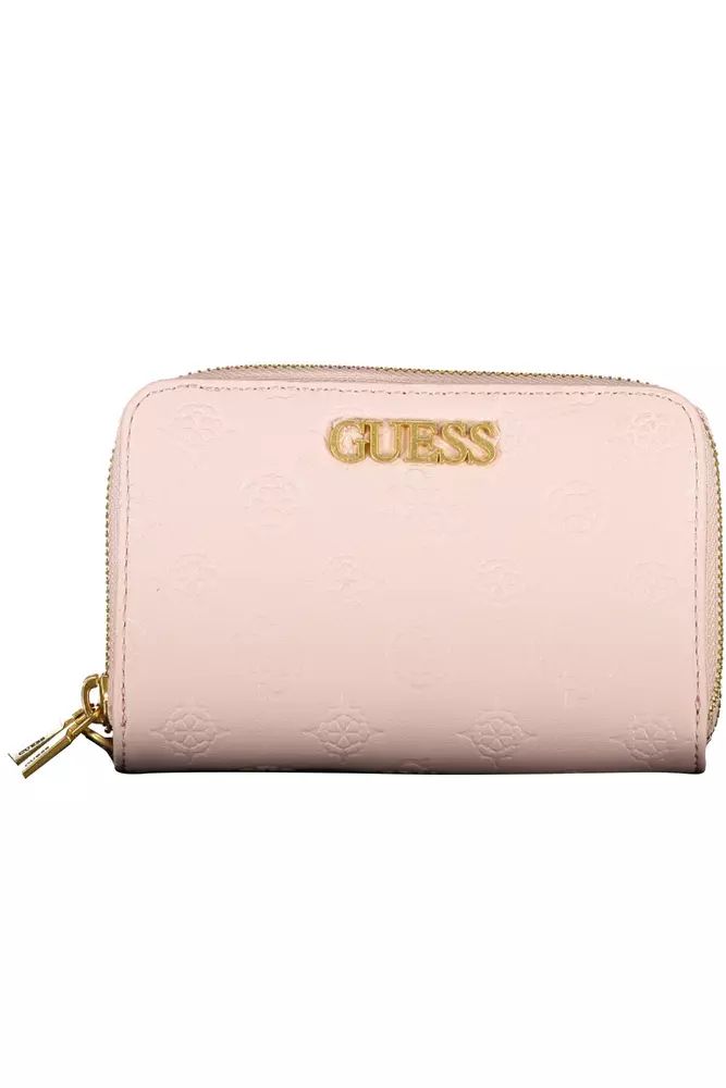 Guess Jeans Chic Pink Double Compartment Wallet with Logo Detail