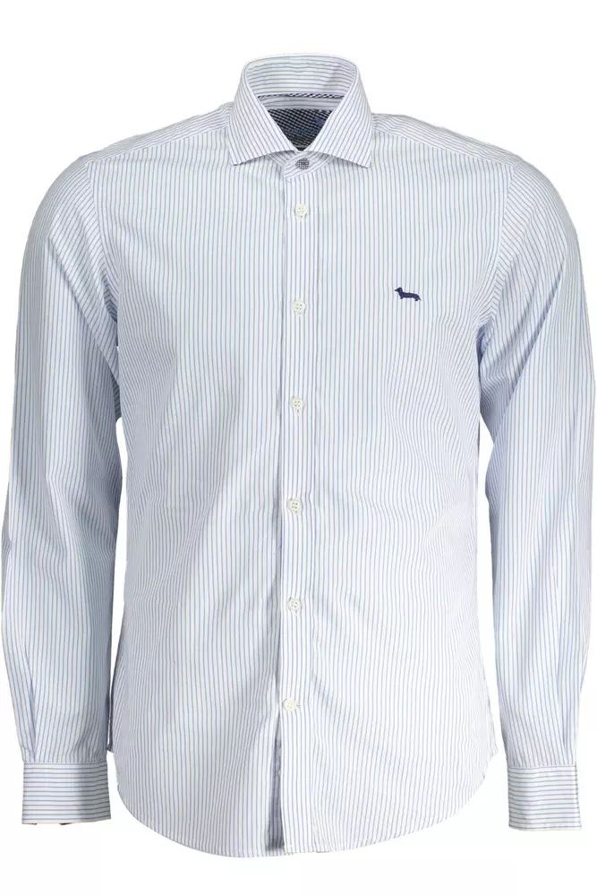 Harmont & Blaine Elegant White Narrow Fit Organic Cotton Shirt