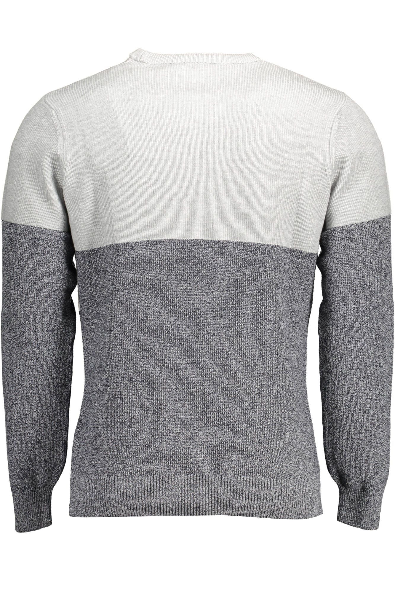 Harmont & Blaine Chic Gray Contrast Detail Round Neck Sweater