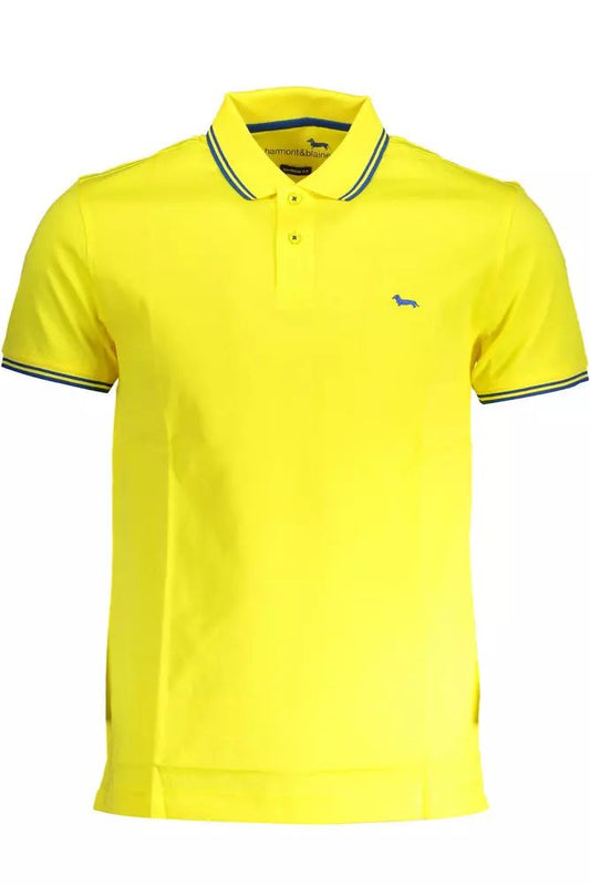 Harmont & Blaine Chic Yellow Slim-Fit Polo with Contrast Detailing