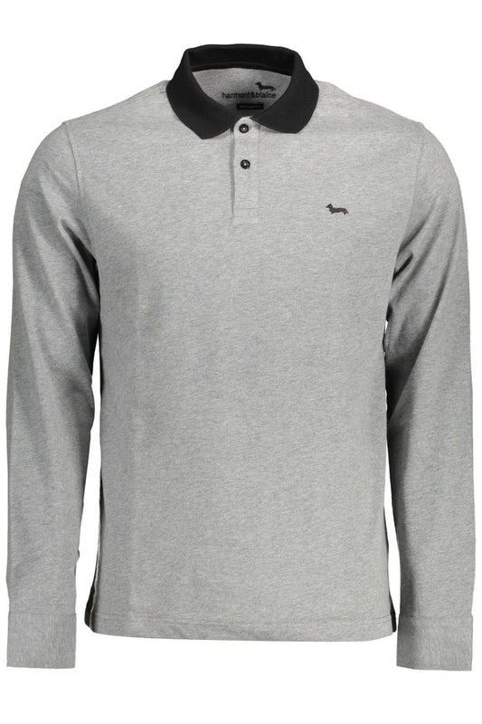 Harmont & Blaine Elegant Long-Sleeved Gray Polo for Men