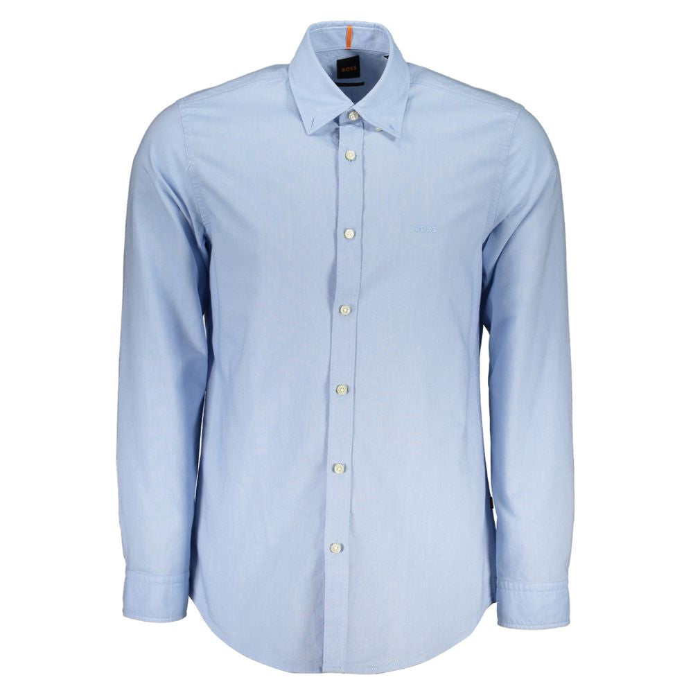 Hugo Boss Elegant Light Blue Button-Down Shirt