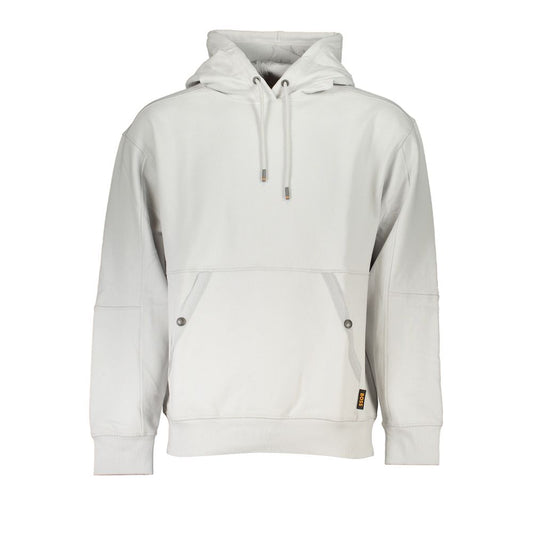 Hugo Boss Elegant Long-Sleeved Hooded Sweatshirt in Gray