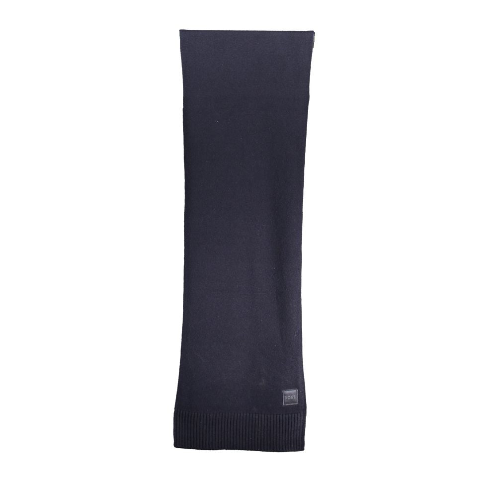 Hugo Boss Elegant Blue Wool-Blend Scarf