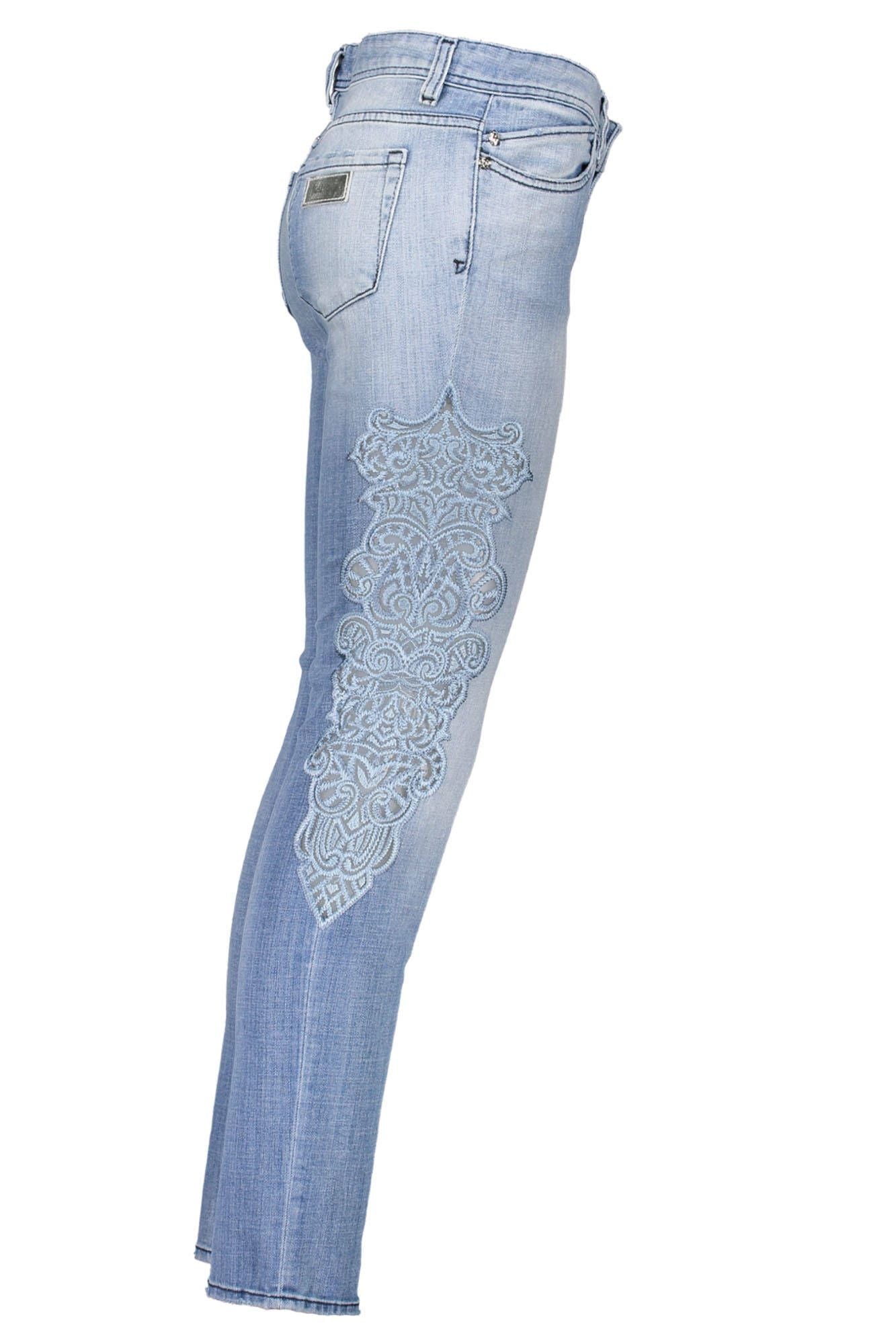 Just Cavalli Chic Light Blue Embroidered Denim