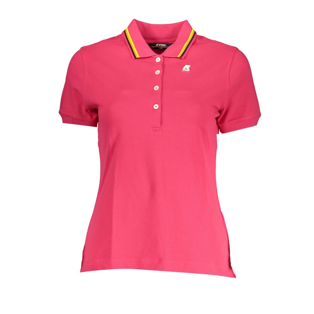 K-WAY Chic Pink Polo with Contrast Detailing