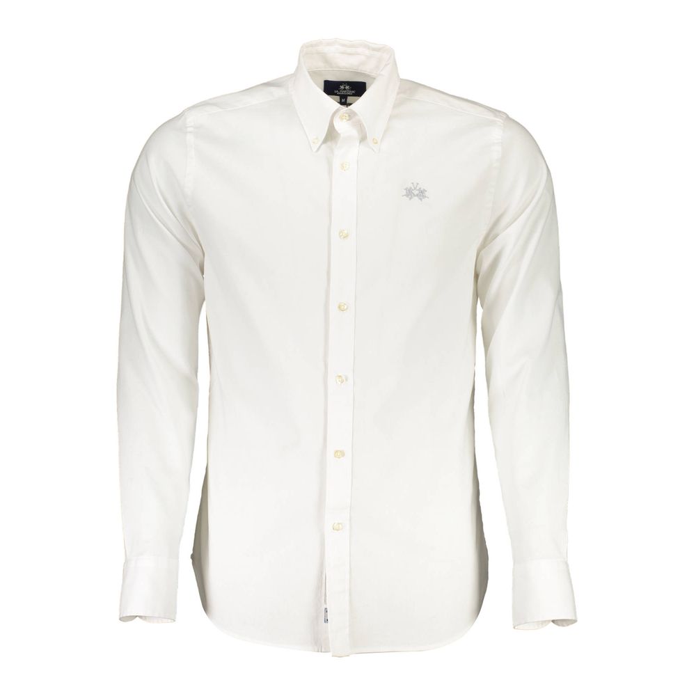 La Martina Chic Slim Fit Long Sleeved White Shirt