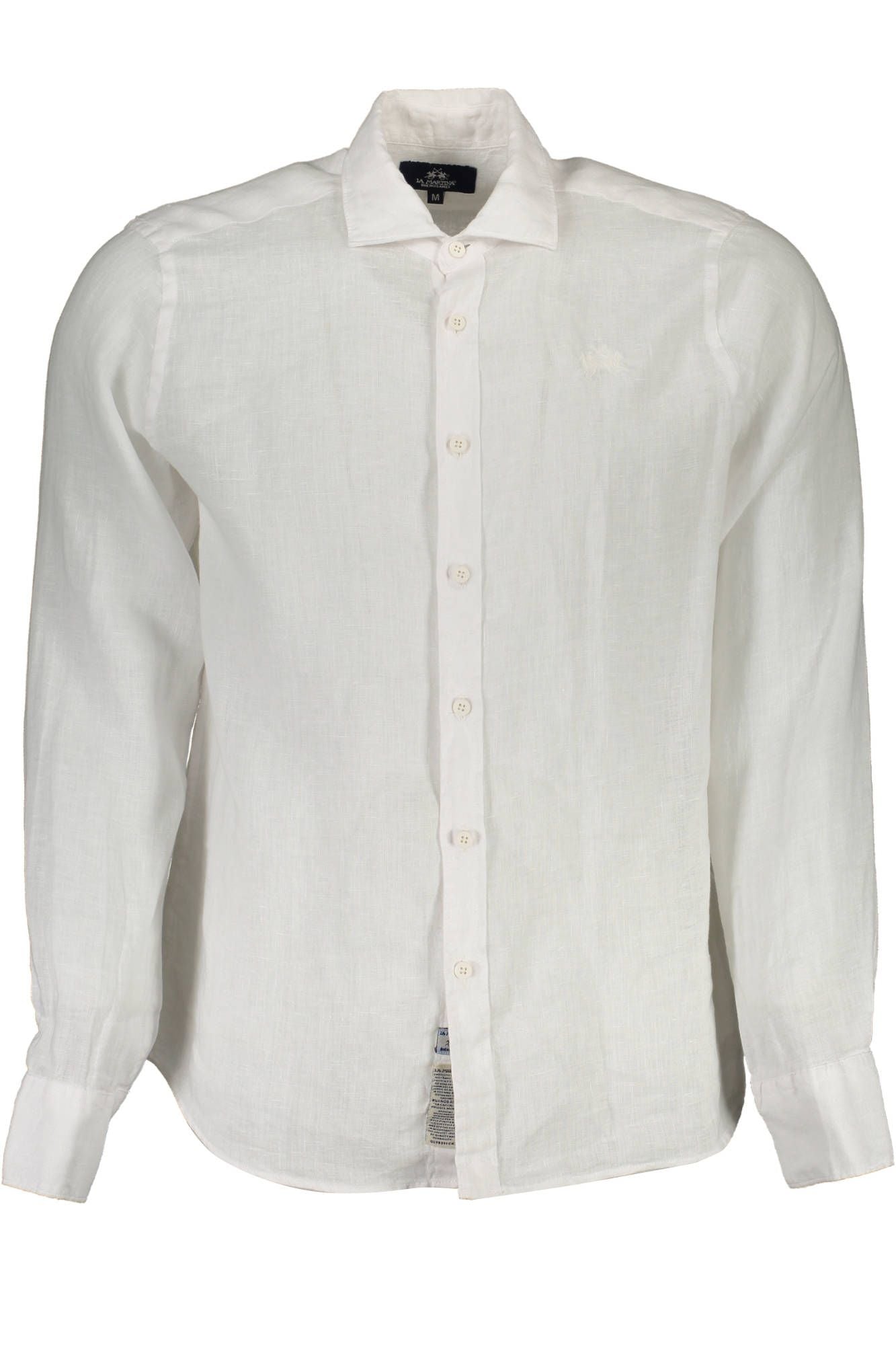 La Martina Elegant White Linen Long Sleeve Shirt