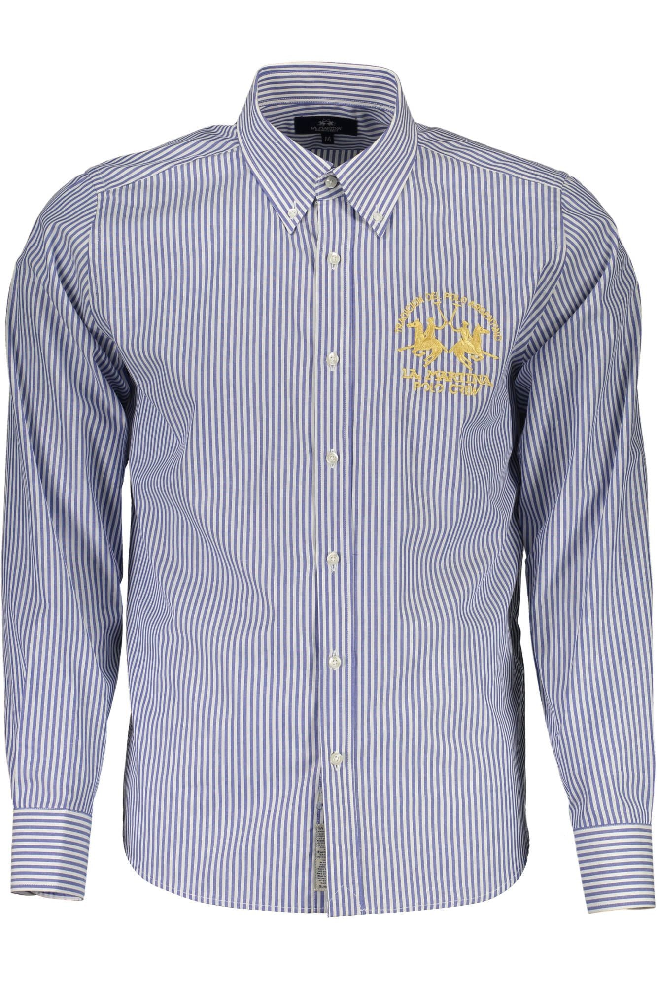 La Martina Elegant Blue Cotton Long Sleeve Shirt