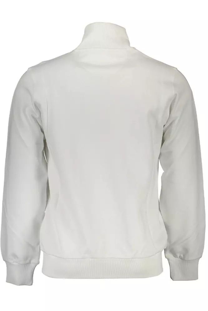 La Martina Chic White Cotton Sweater with Embroidery