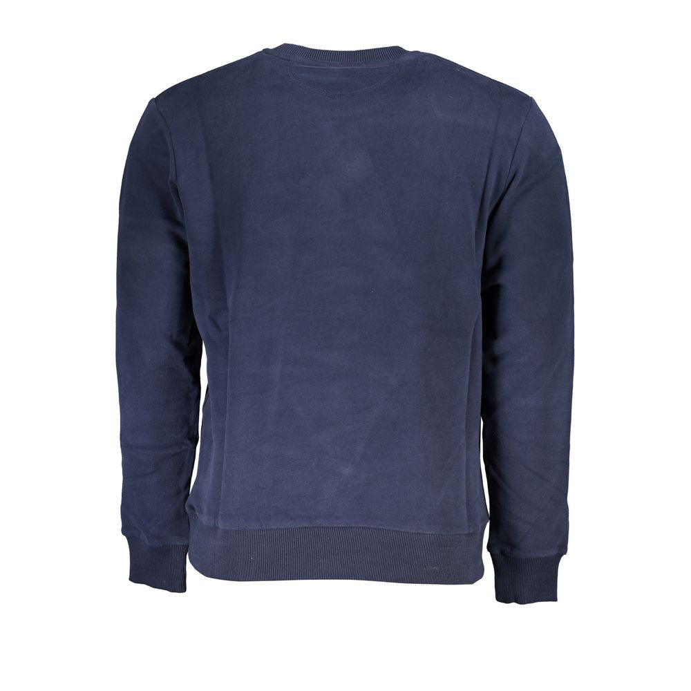 La Martina Elegant Blue Crew Neck Cotton Sweatshirt