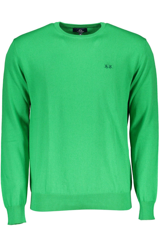 La Martina Chic Green Embroidered Logo Sweater