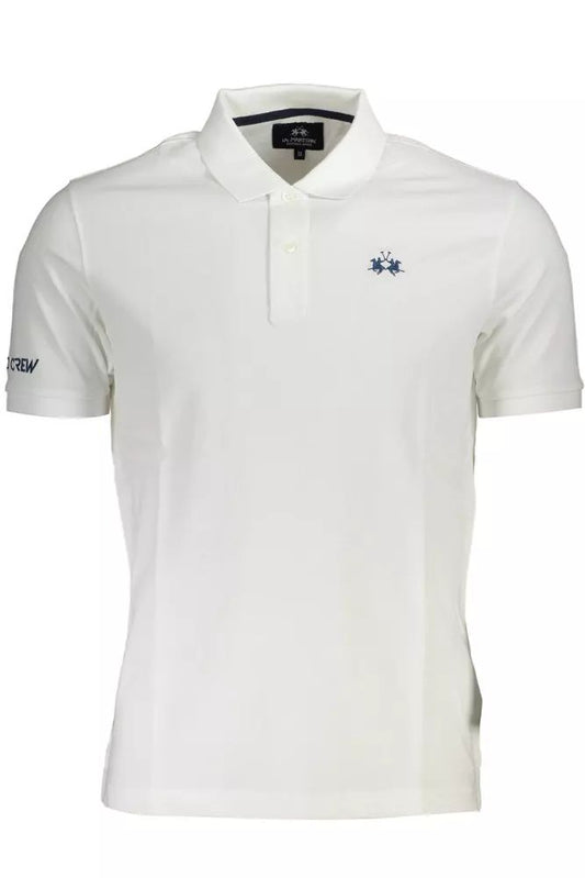 La Martina Elegant White Cotton Polo Shirt