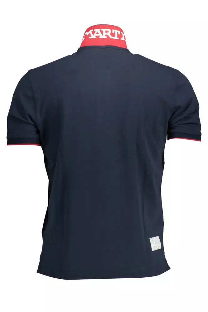 La Martina Dashing Blue Polo Shirt with Elegant Embroidery