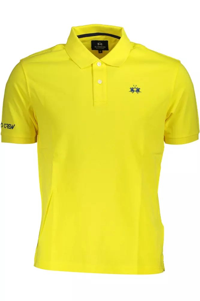 La Martina Elegant Short-Sleeved Yellow Polo Shirt