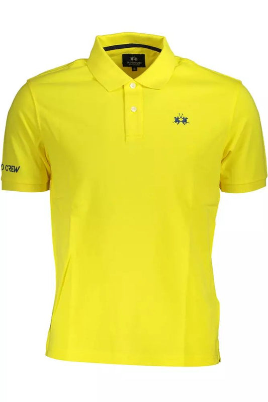 La Martina Elegant Short-Sleeved Yellow Polo Shirt