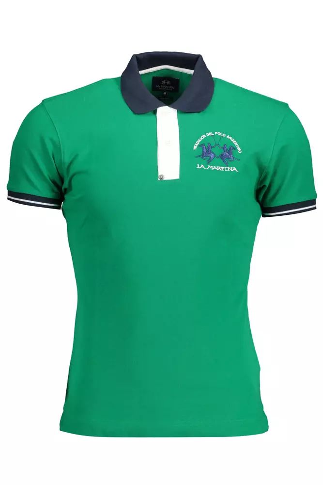 La Martina Slim-Fit Embroidered Polo in Green