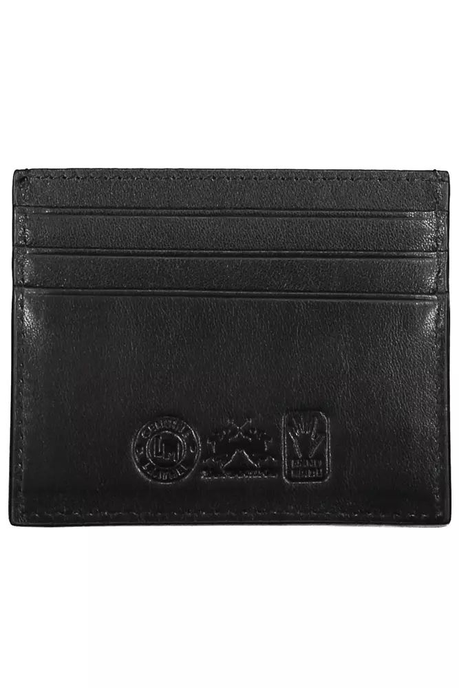 La Martina Sleek Black Leather Card Holder