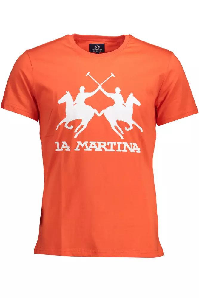 La Martina Elegant Orange Crew Neck T-Shirt