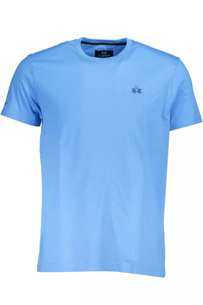 La Martina Elegant Light Blue Embroidered Tee