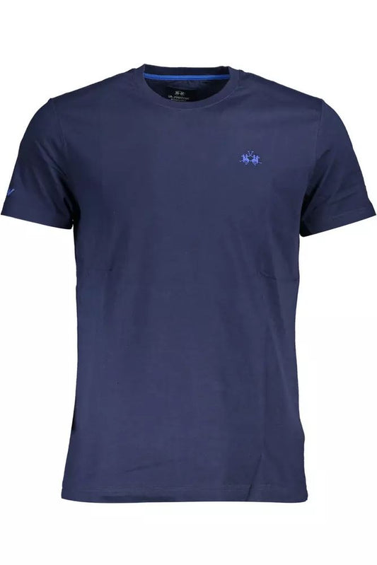 La Martina Chic Blue Logo Tee with Classic Embellishments