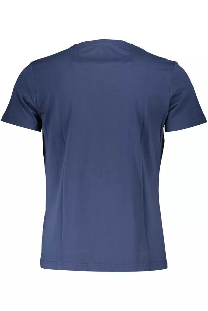 La Martina Elegant Blue Cotton Tee with Iconic Emblem