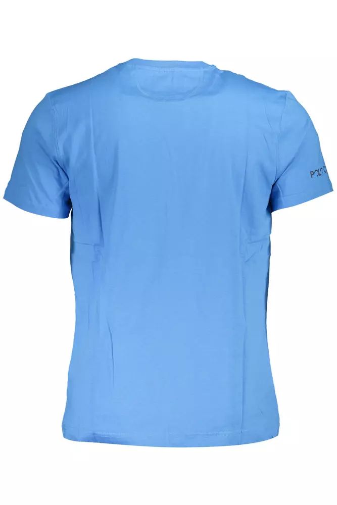 La Martina Regal Blue Cotton Tee with Classic Print