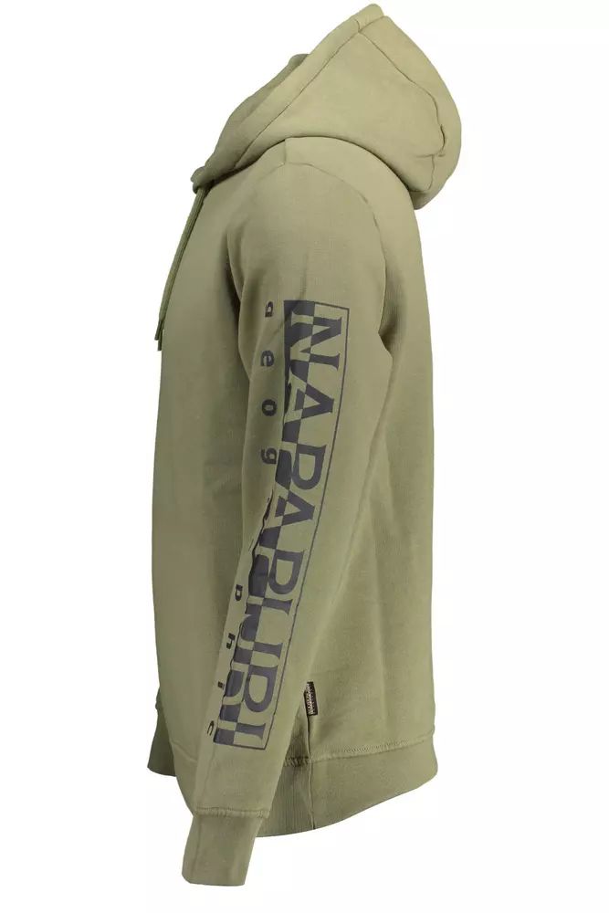 Napapijri Green Hooded Logo Print Sweatshirt