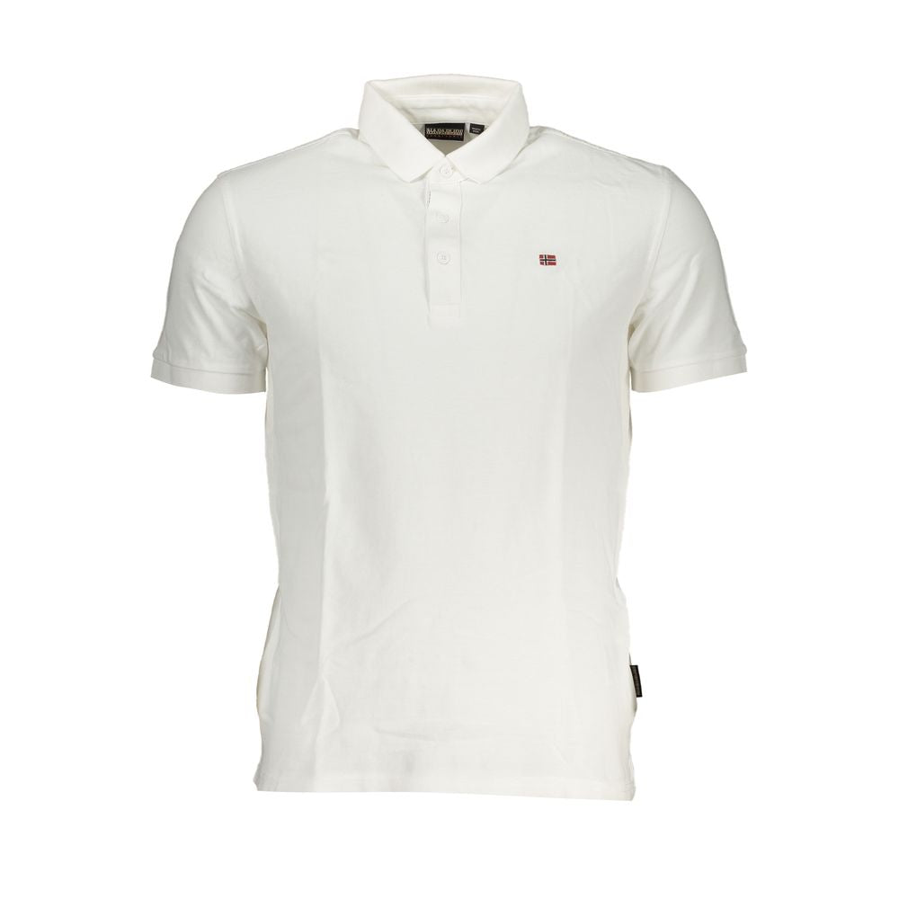 Napapijri Elegant White Polo with Contrast Details