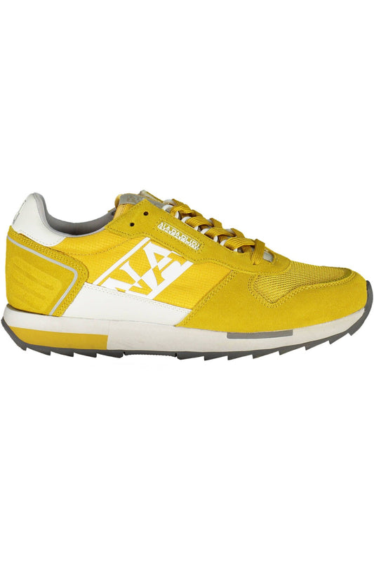 Napapijri Sleek Yellow Lace-Up Sport Sneakers