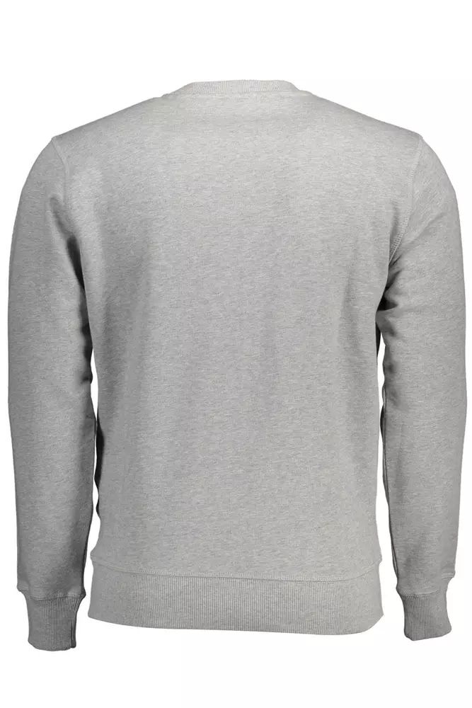 North Sails Chic Gray Round Neck Printed Sweatshirt